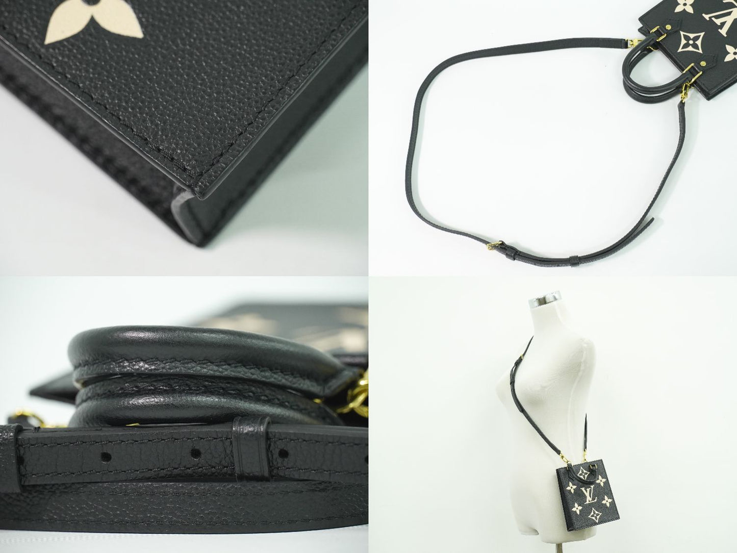 LOUIS VUITTON プティット サックプラ モノグラム アンプラントレザー 2WAY ショルダーバッグ ノワール M81416