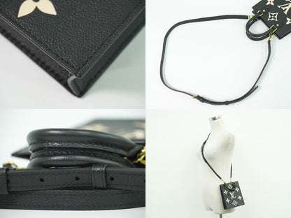LOUIS VUITTON プティット サックプラ モノグラム アンプラントレザー 2WAY ショルダーバッグ ノワール M81416