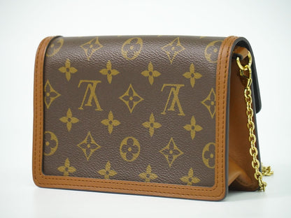 LOUIS VUITTON ポルトフォイユ ドーフィーヌ モノグラム リバース チェーン ショルダーウォレット ブラウン M68746