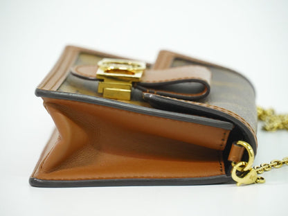 LOUIS VUITTON ポルトフォイユ ドーフィーヌ モノグラム リバース チェーン ショルダーウォレット ブラウン M68746