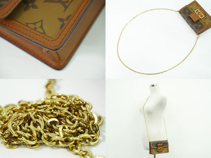 LOUIS VUITTON ポルトフォイユ ドーフィーヌ モノグラム リバース チェーン ショルダーウォレット ブラウン M68746