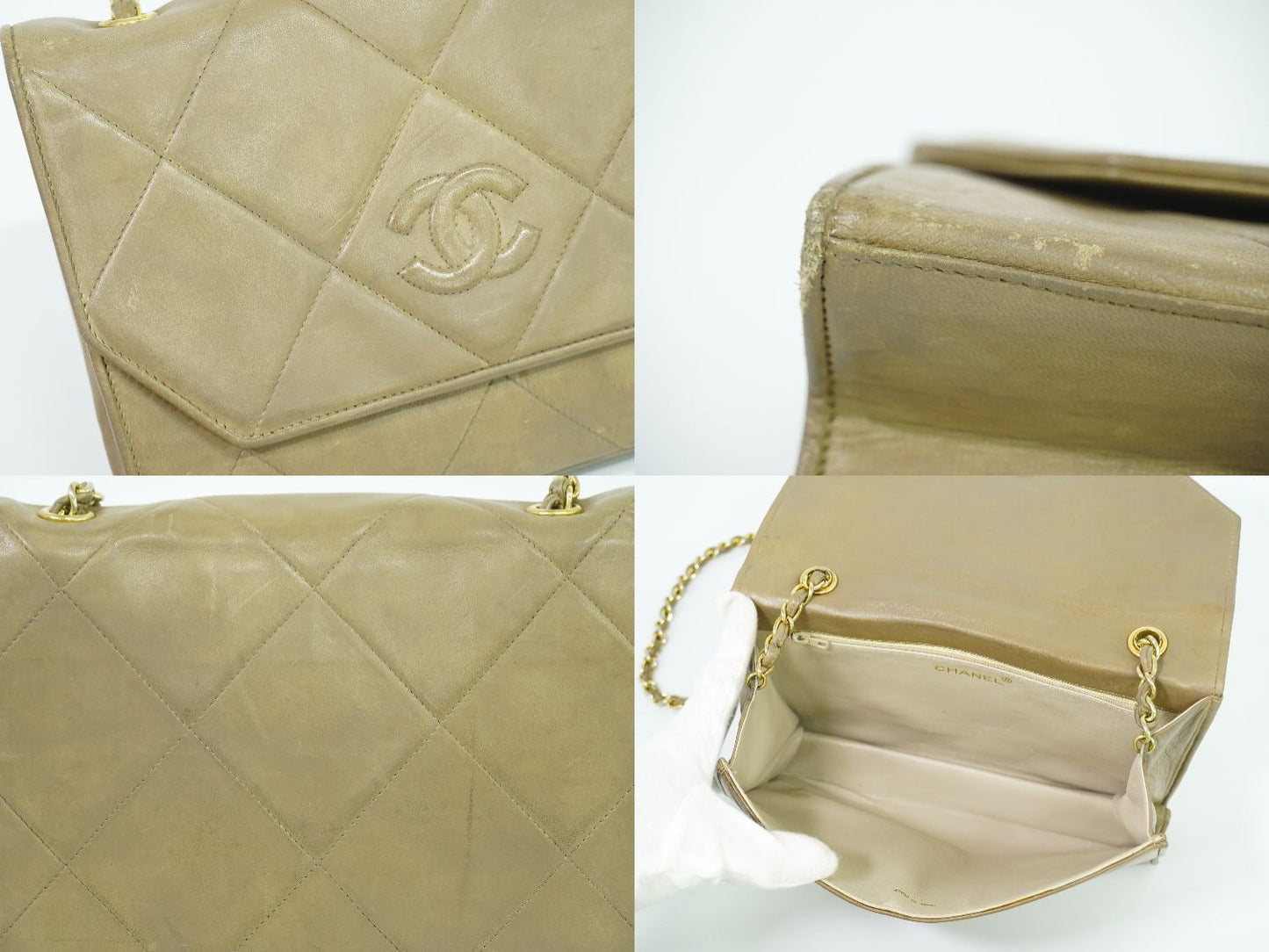 CHANEL ココマーク マトラッセ ショルダーバッグ ベージュ