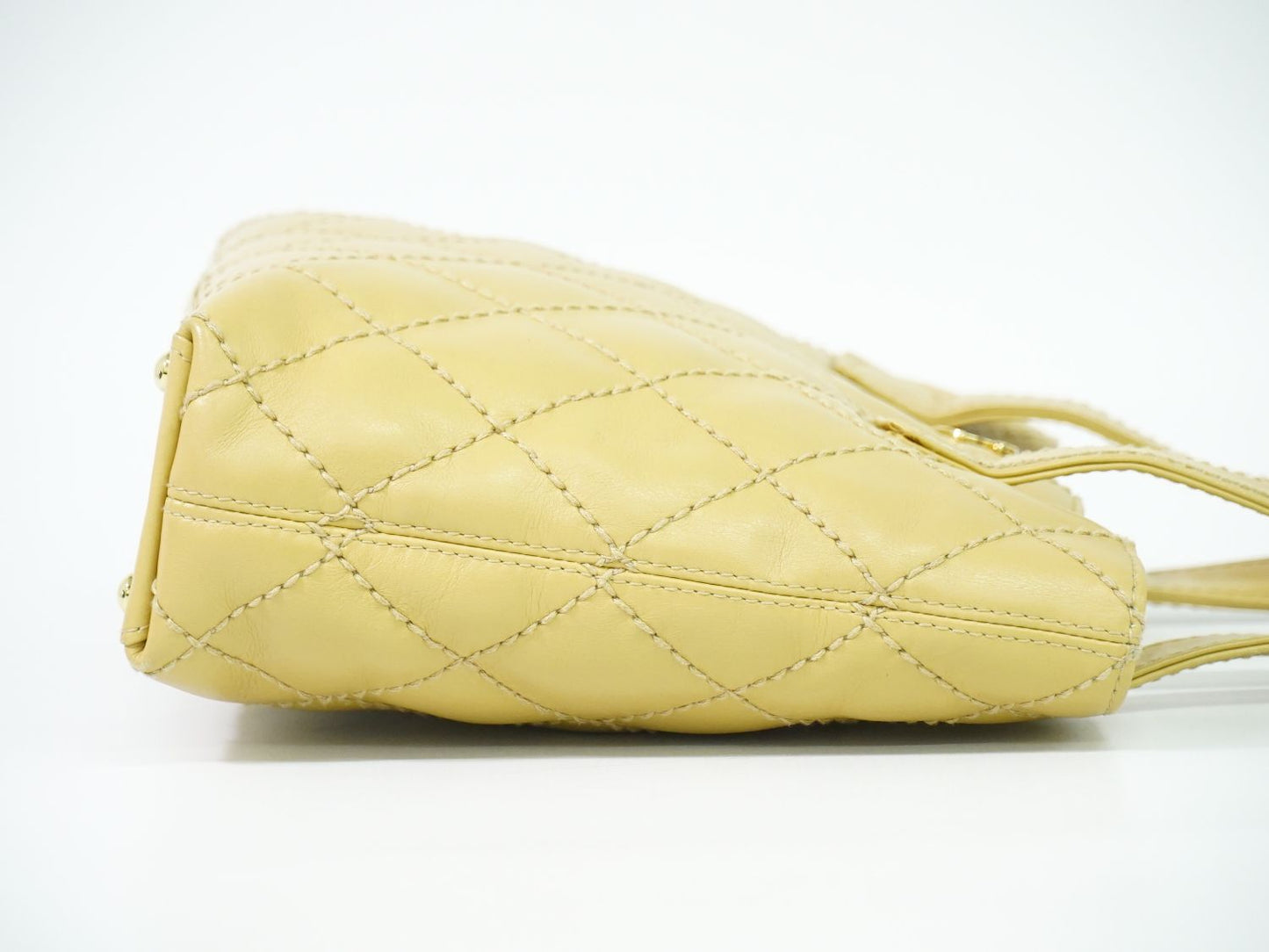 CHANEL ワイルドステッチ ココマーク ハンドバッグ ベージュ