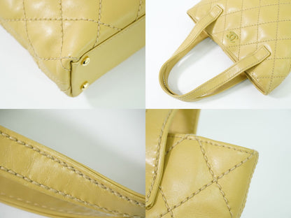 CHANEL ワイルドステッチ ココマーク ハンドバッグ ベージュ