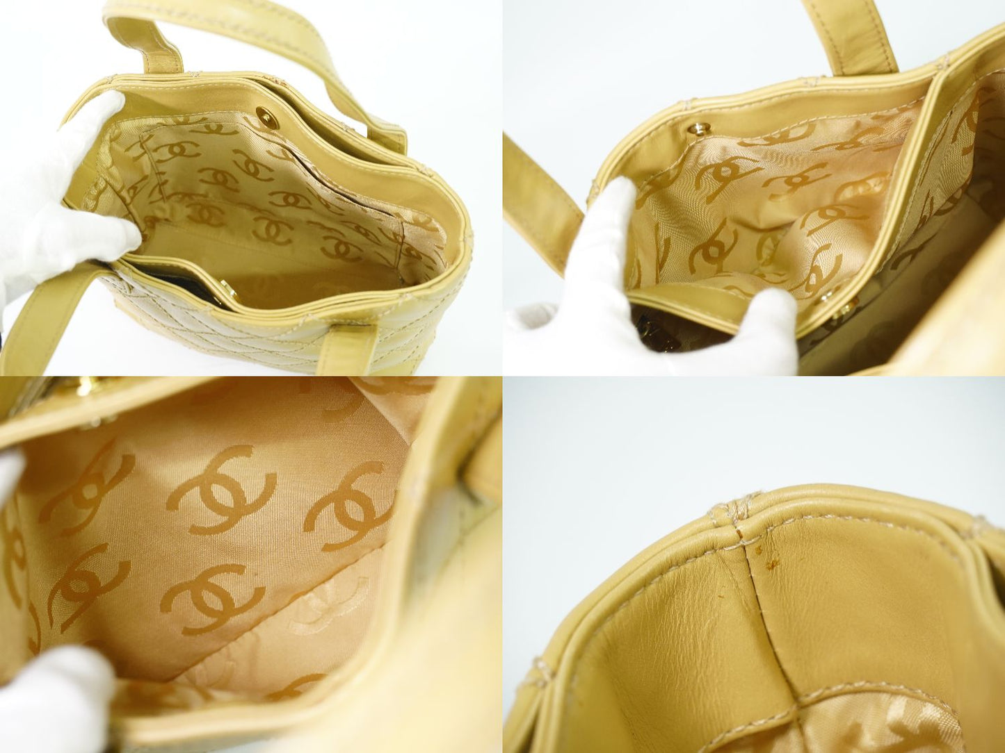 CHANEL ワイルドステッチ ココマーク ハンドバッグ ベージュ