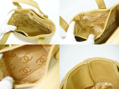 CHANEL ワイルドステッチ ココマーク ハンドバッグ ベージュ