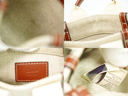 Chloe ウッディ ノースサウス ミニ 2WAY ショルダーバッグ ベージュ