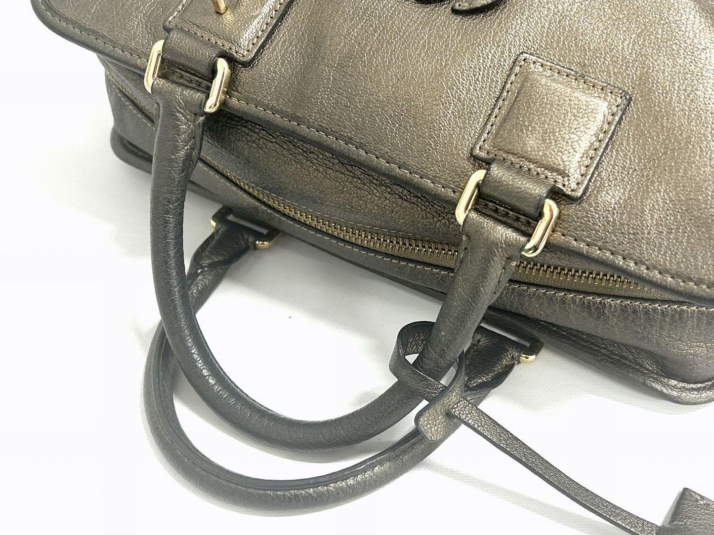 LOEWE アマソナ 28 アナグラム ミニ ボストンバッグ ブロンズ　