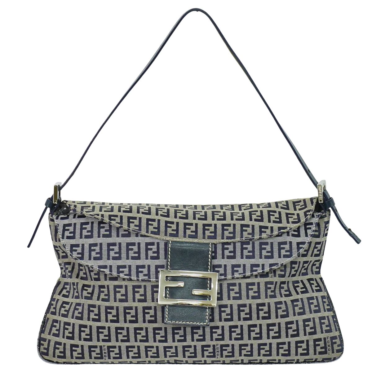 FENDI マンマバケット ズッキーノ ショルダーバッグ グレー ネイビー