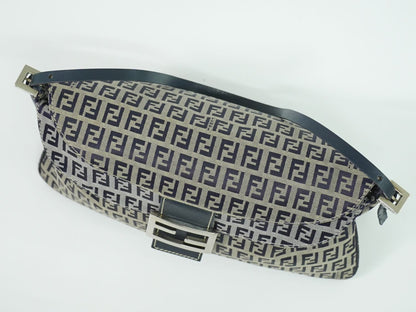 FENDI マンマバケット ズッキーノ ショルダーバッグ グレー ネイビー