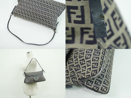 FENDI マンマバケット ズッキーノ ショルダーバッグ グレー ネイビー