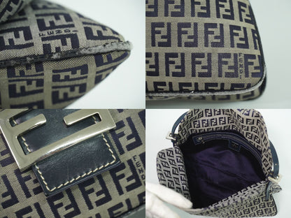 FENDI マンマバケット ズッキーノ ショルダーバッグ グレー ネイビー
