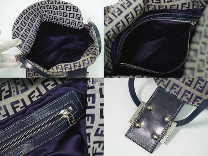 FENDI マンマバケット ズッキーノ ショルダーバッグ グレー ネイビー