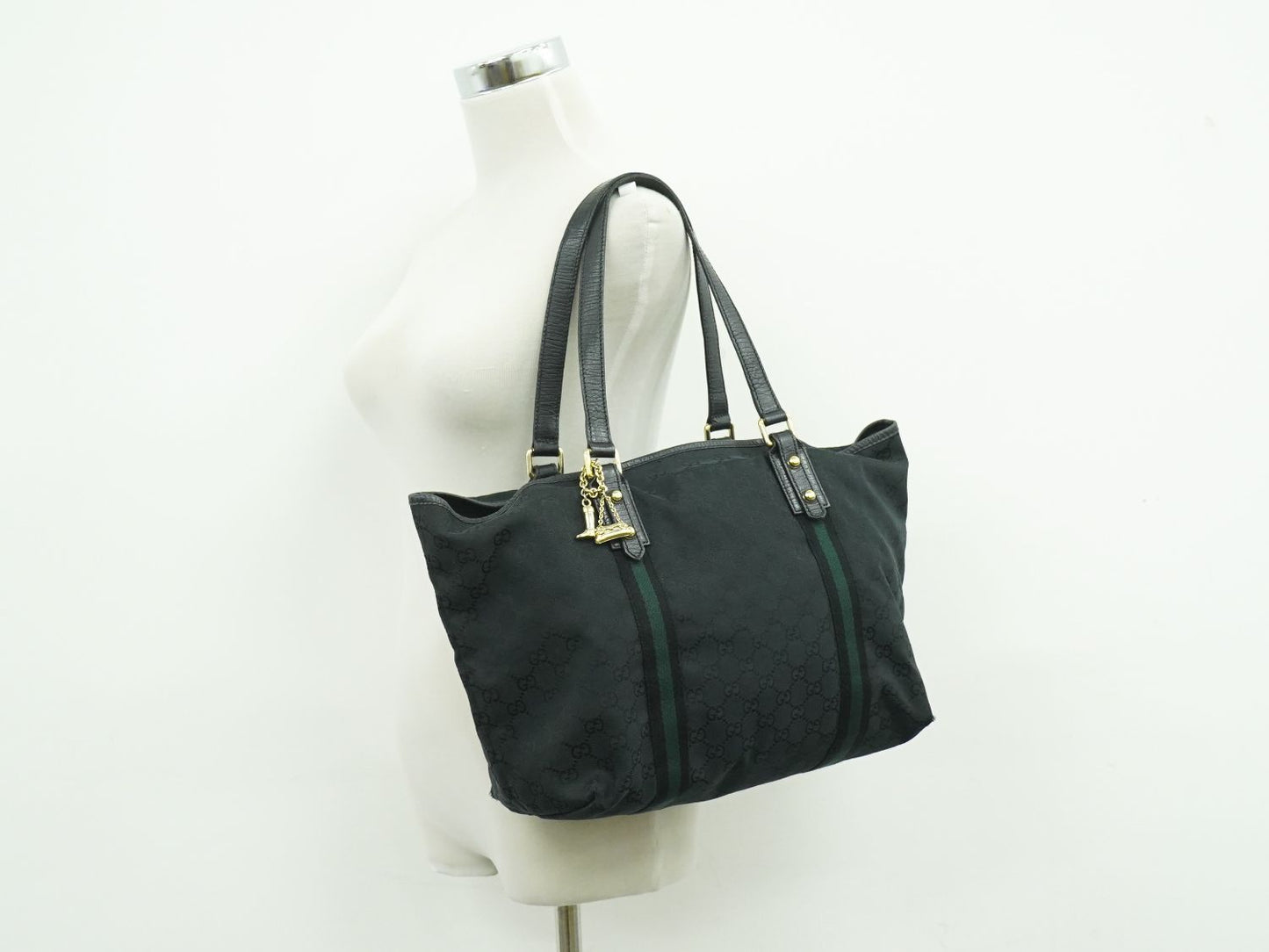 GUCCI シェリーライン GGキャンバス トートバッグ ブラック 139260
