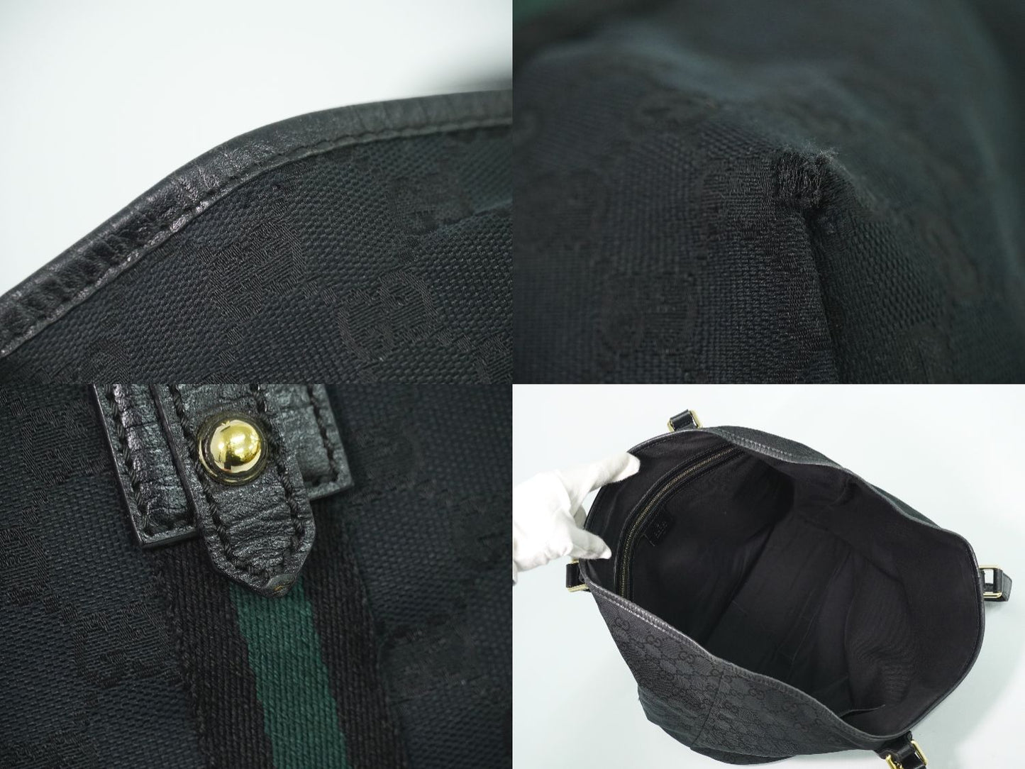 GUCCI シェリーライン GGキャンバス トートバッグ ブラック 139260