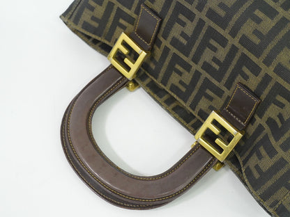 FENDI ズッカ ハンドバッグ ブラウン