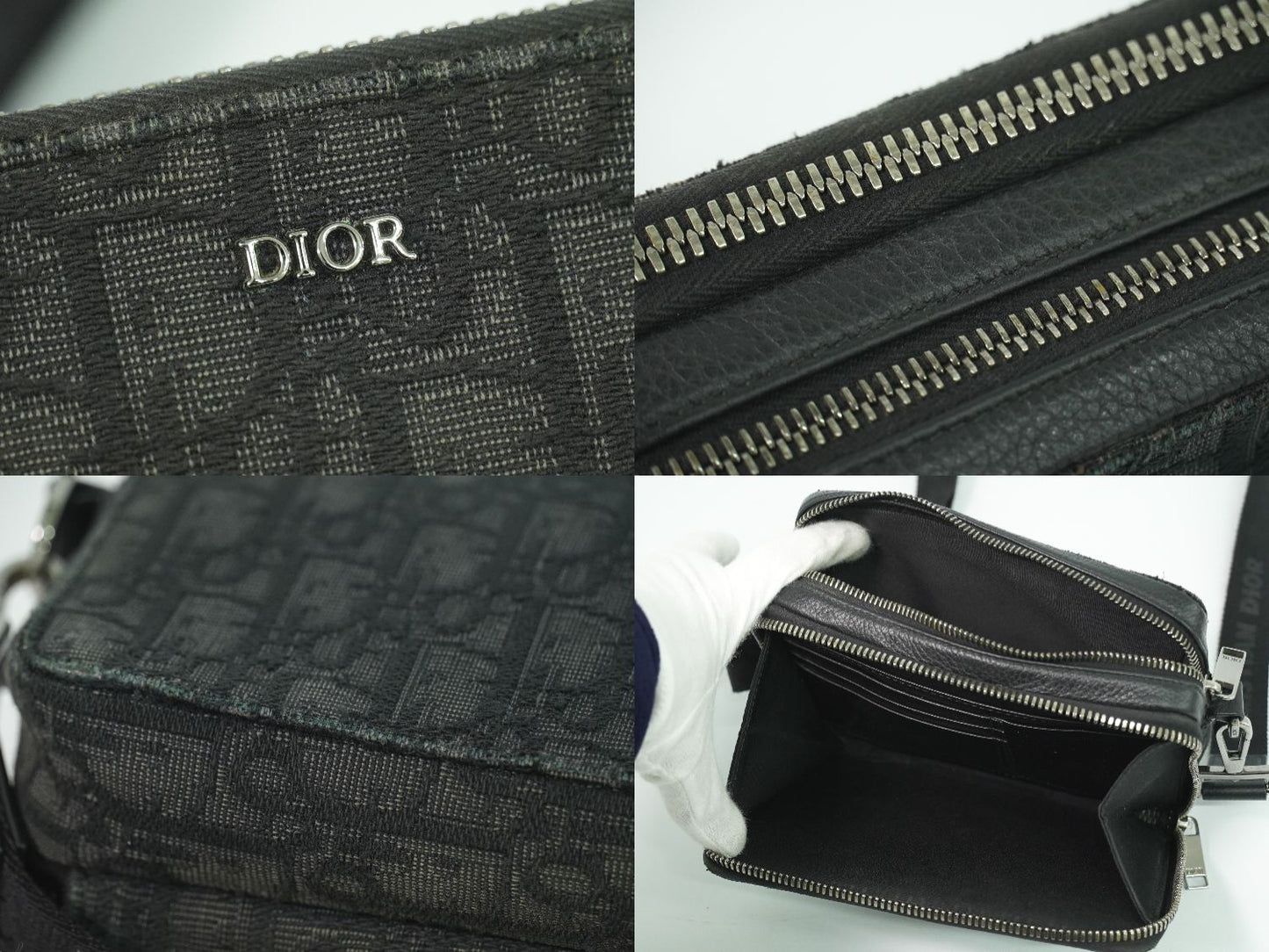 DIOR オブリーク ストラップ付き ポーチ ショルダーバッグ ブラック