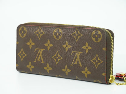 LOUIS VUITTON ポルトフォイユ クレマンス フラワーチャーム モノグラム 長財布 ブラウン コクリコ N62940
