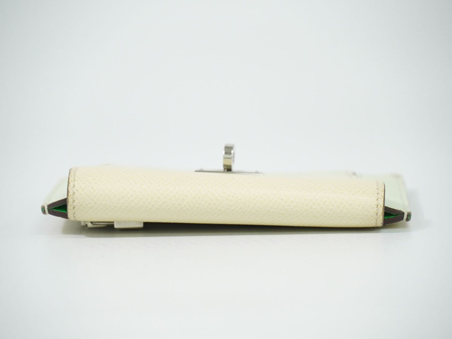 HERMES ケリーポケット コンパクト トリコロール コインケース ライトグリーン クリーム