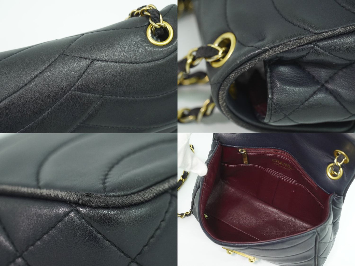 CHANEL ココマーク 波ステッチ ショルダーバッグ ブラック