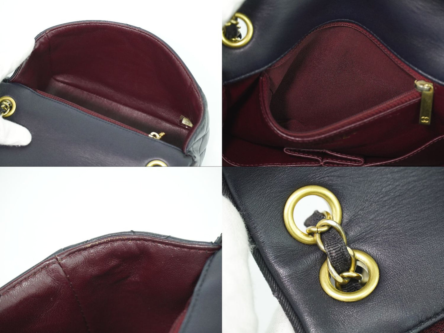 CHANEL ココマーク 波ステッチ ショルダーバッグ ブラック