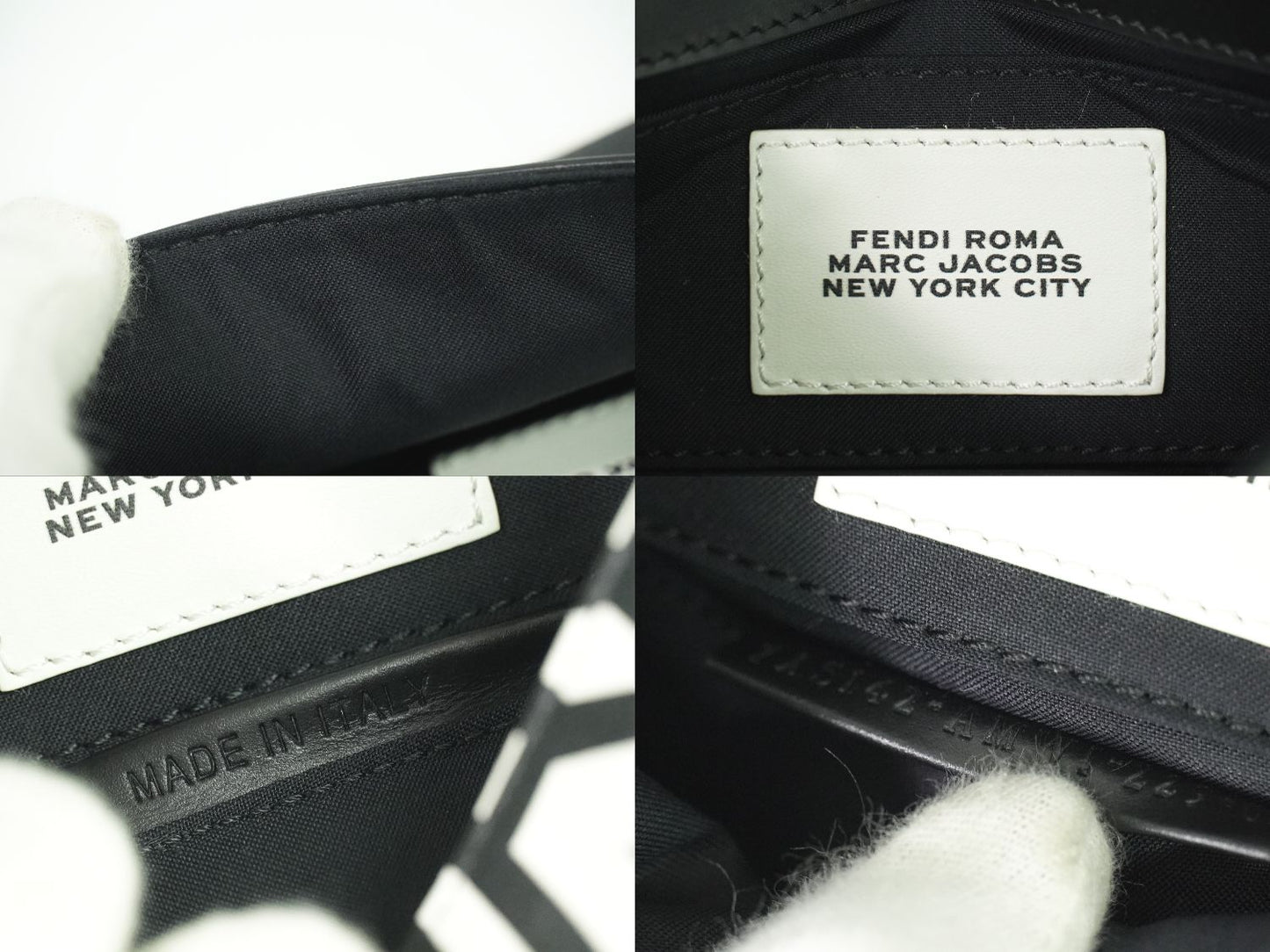 FENDI × MARC JACOBS バゲット フォンポーチ 2WAY ショルダーバッグ ホワイト ブラック 7AS142