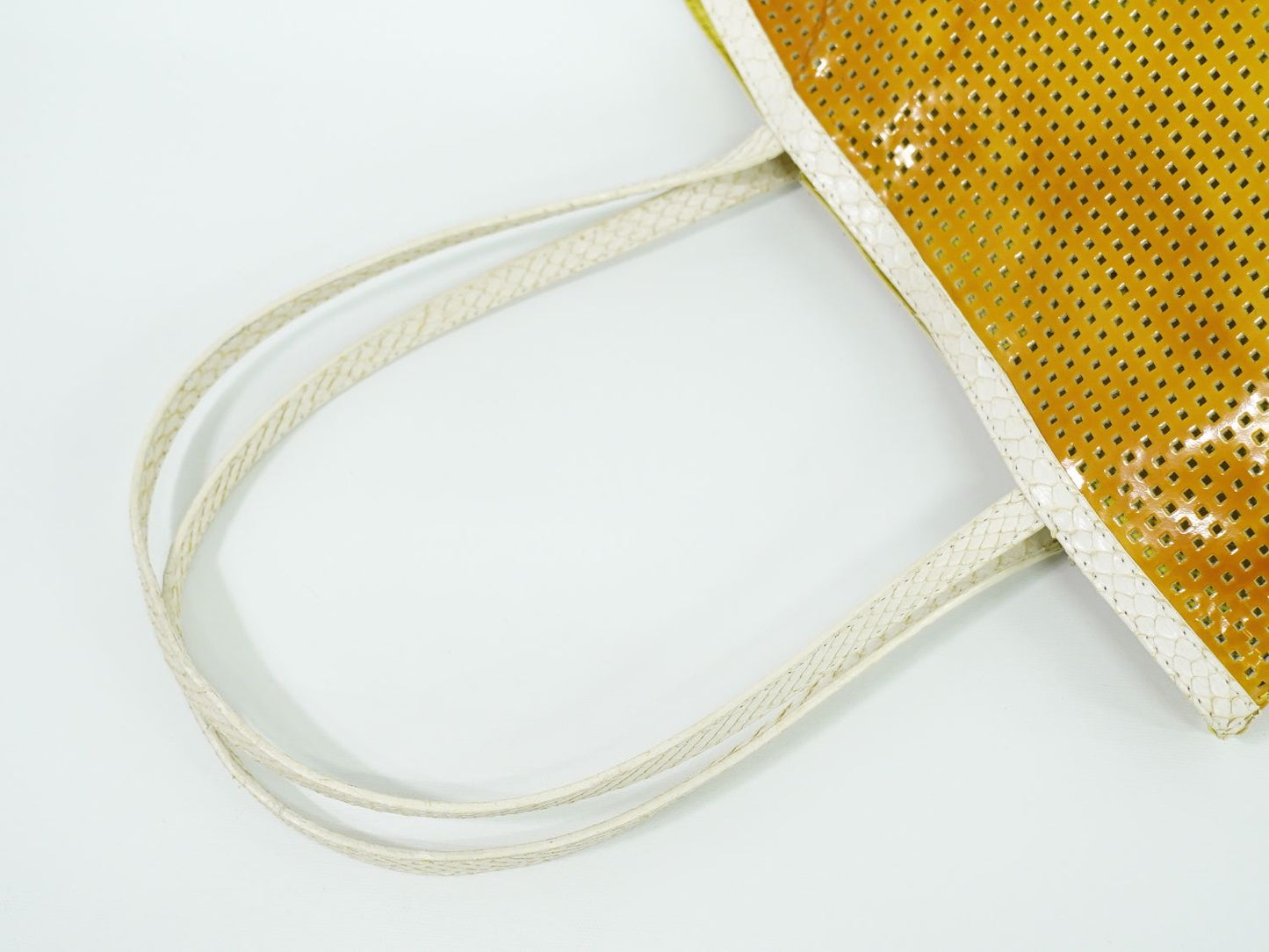 FENDI パンチング トートバッグ オレンジ ホワイト 26731