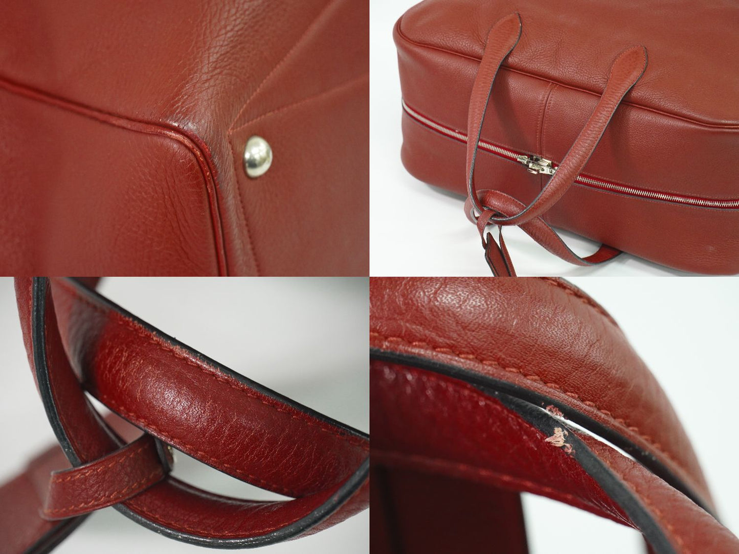 HERMES ヴィクトリア 50 トリヨンクレマンス ボストンバッグ □D刻 2000年 ルージュヴィフ