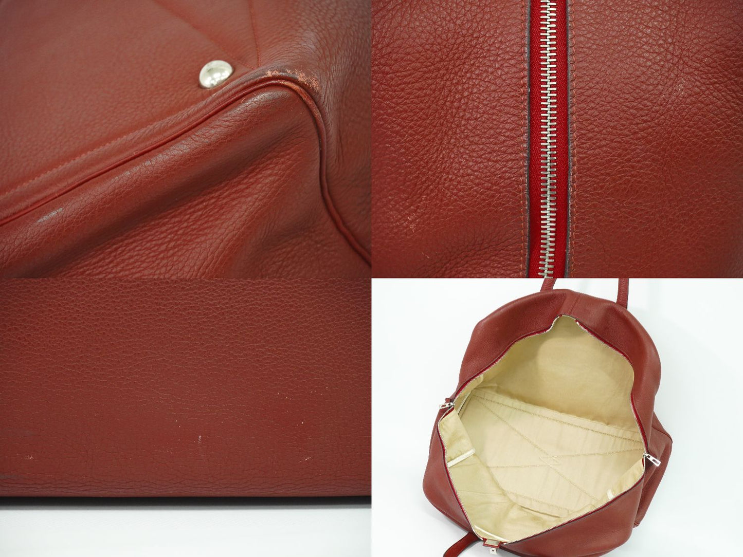 HERMES ヴィクトリア 50 トリヨンクレマンス ボストンバッグ □D刻 2000年 ルージュヴィフ