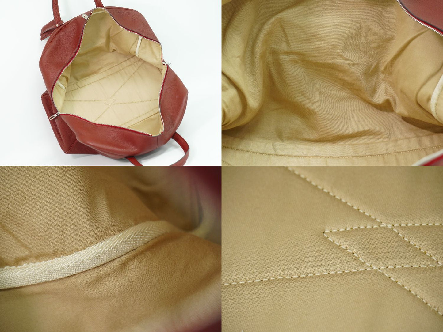 HERMES ヴィクトリア 50 トリヨンクレマンス ボストンバッグ □D刻 2000年 ルージュヴィフ