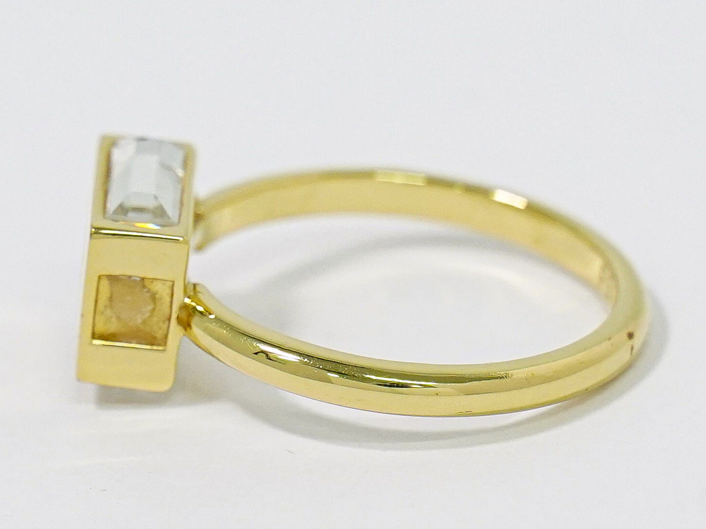 FENDI FFロゴ クリスタルストーン リング 14.5号 GP ゴールド