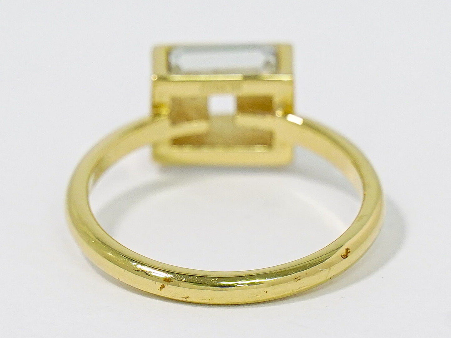 FENDI FFロゴ クリスタルストーン リング 14.5号 GP ゴールド