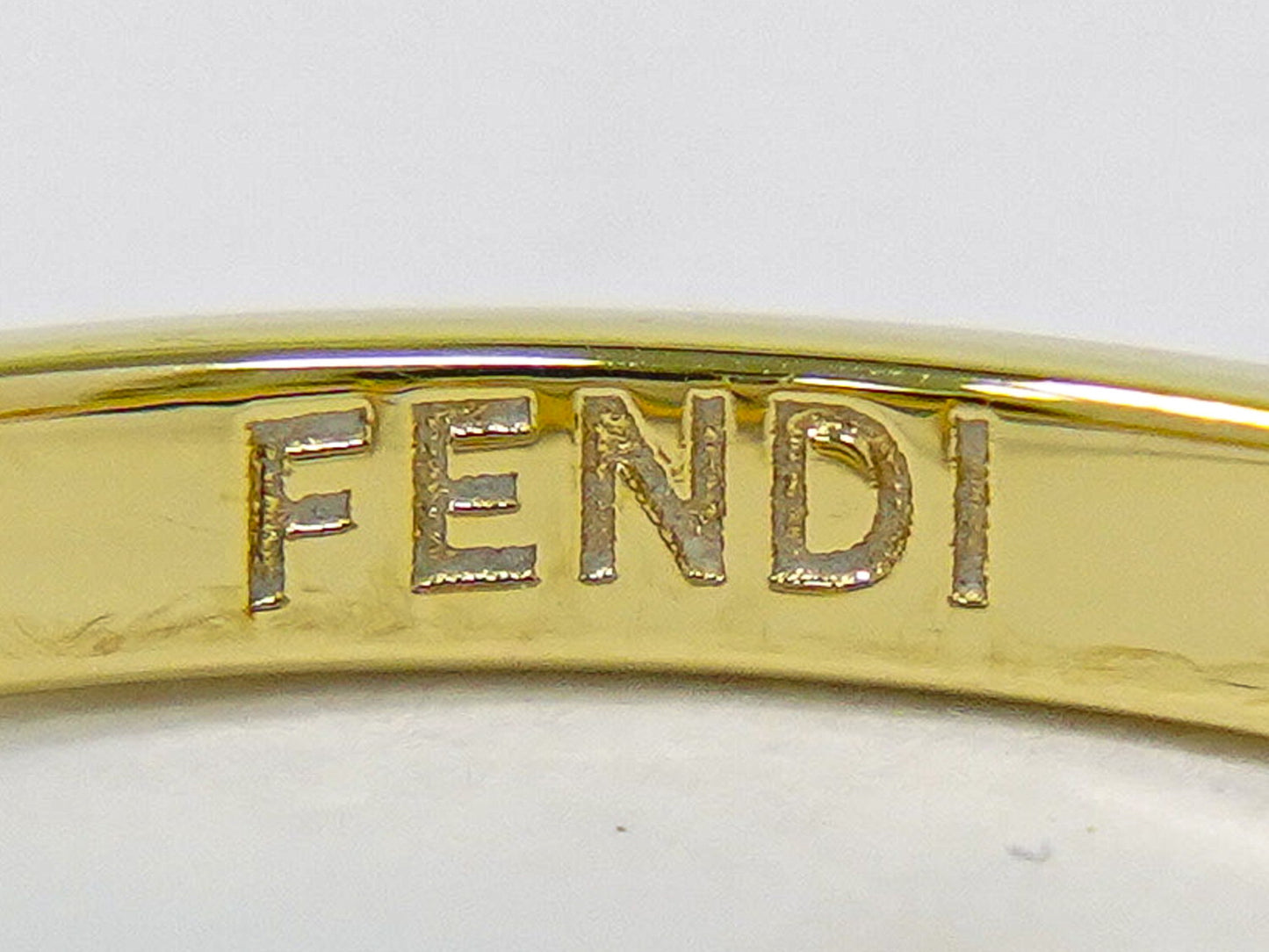 FENDI FFロゴ クリスタルストーン リング 14.5号 GP ゴールド