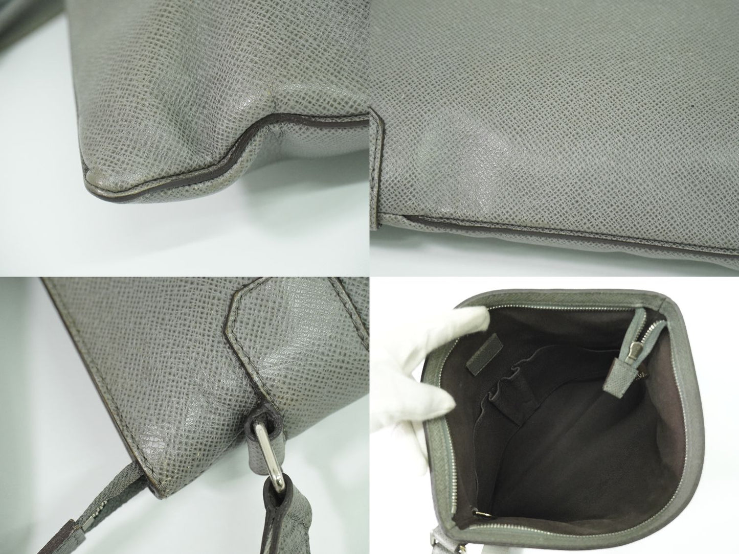 LOUIS VUITTON サシャ タイガ レザー ショルダーバッグ グラシエ M32630