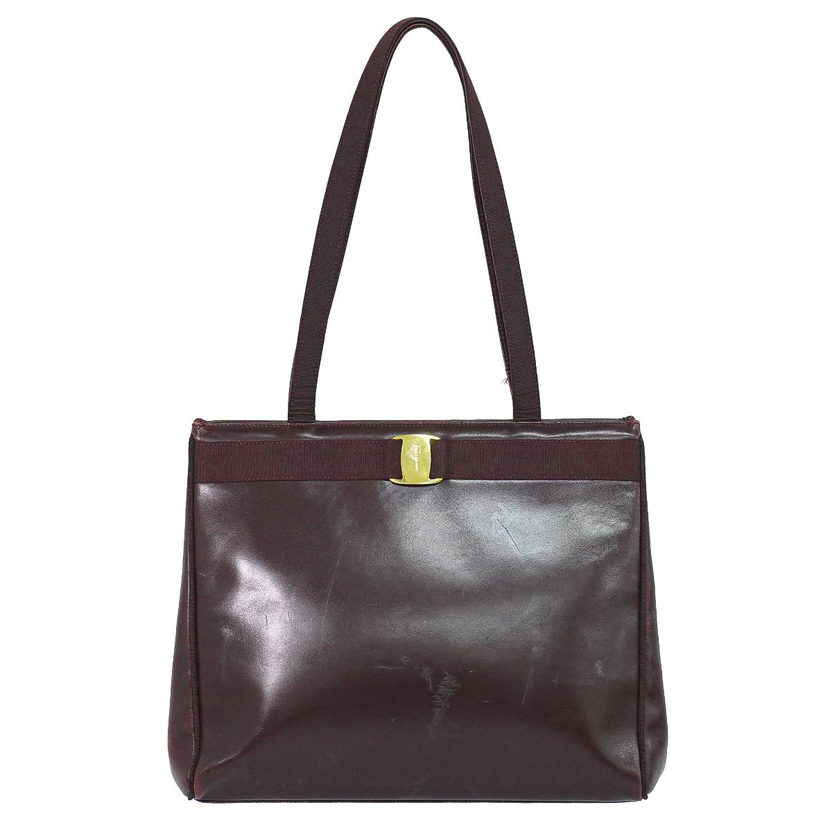 Salvatore Ferragamo ヴァラ ショルダーバッグ ボルドー