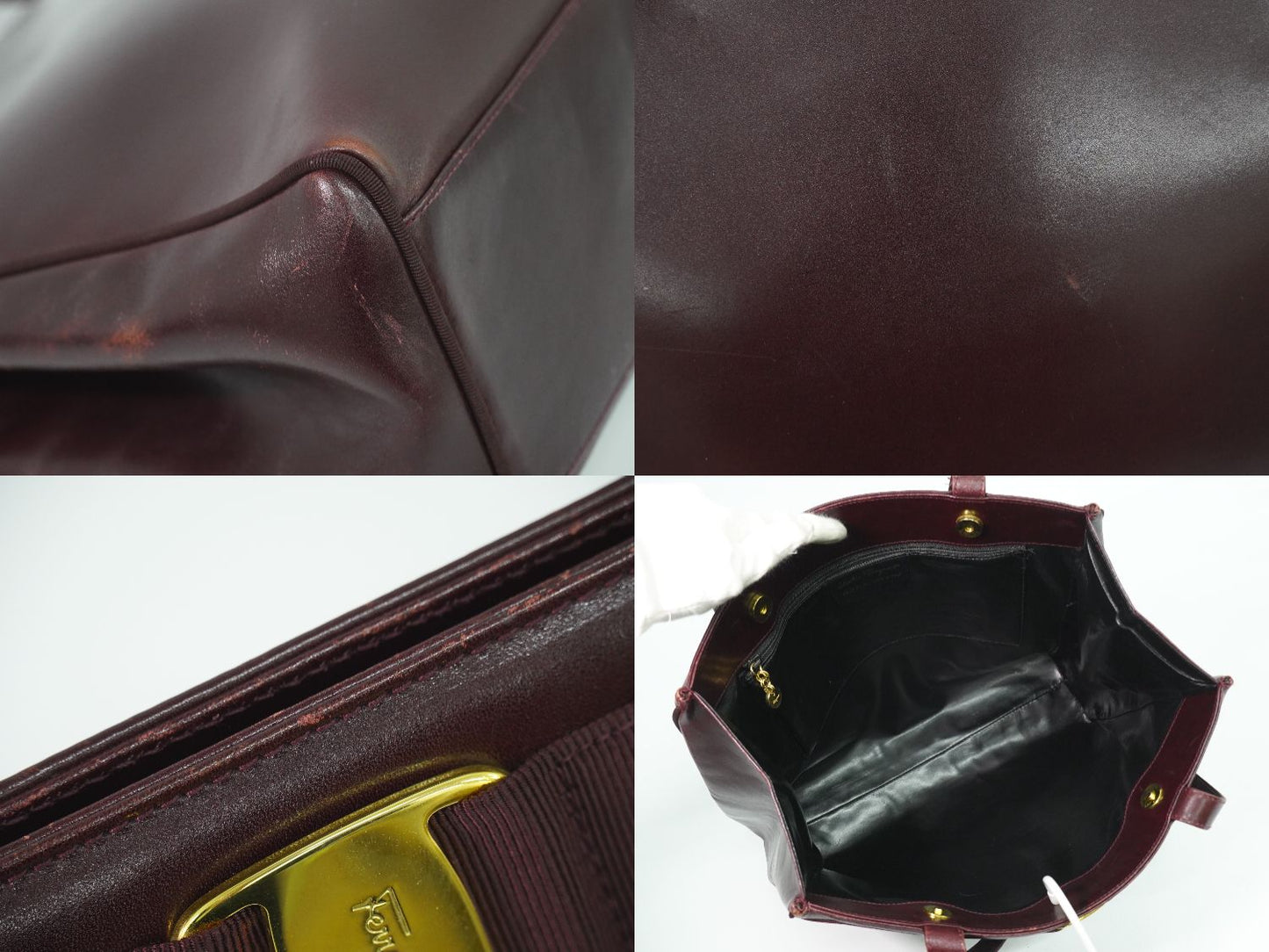 Salvatore Ferragamo ヴァラ ショルダーバッグ ボルドー