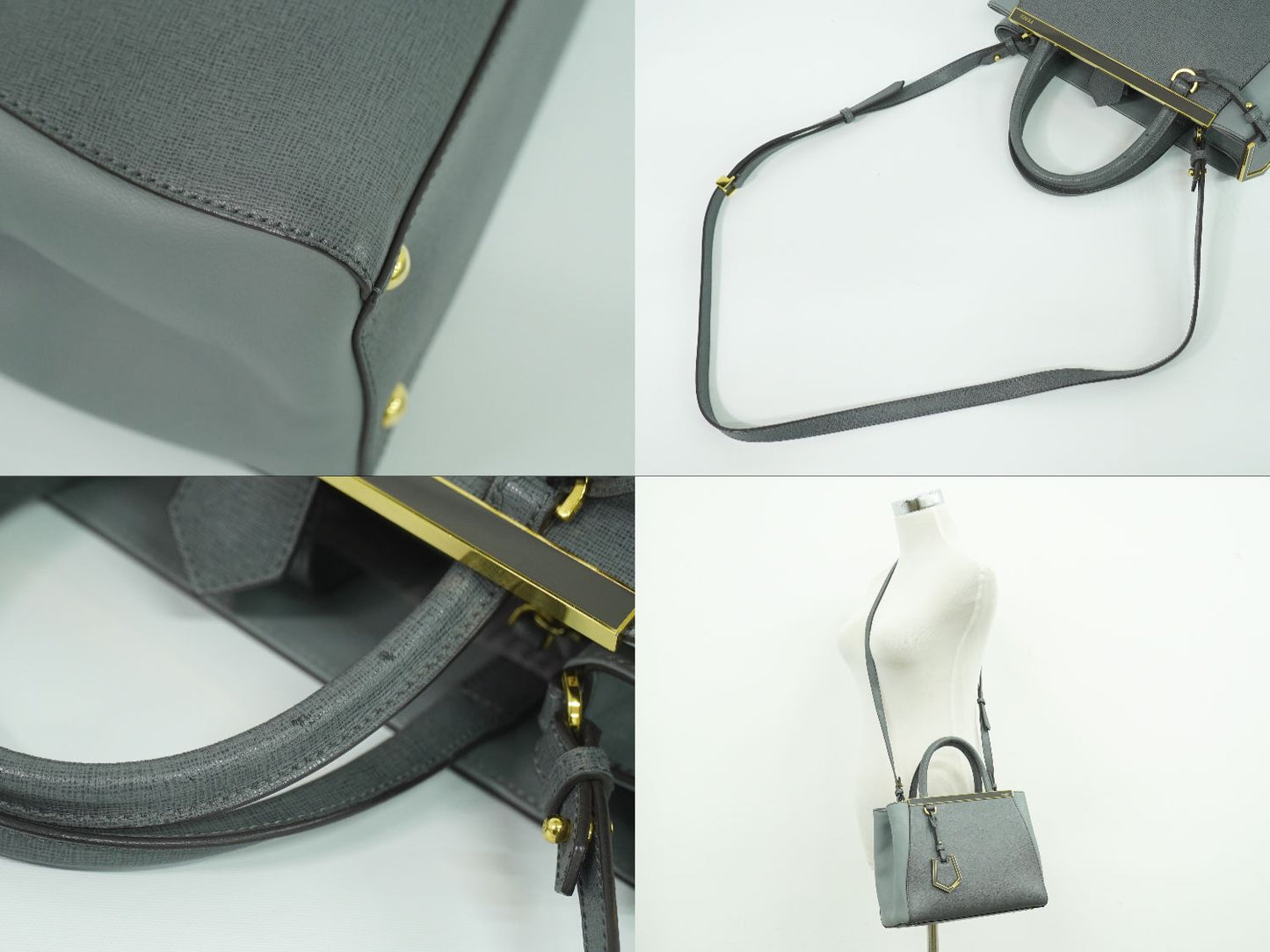 FENDI プチ トゥージュール 2WAY ショルダーバッグ グレー 8BH253