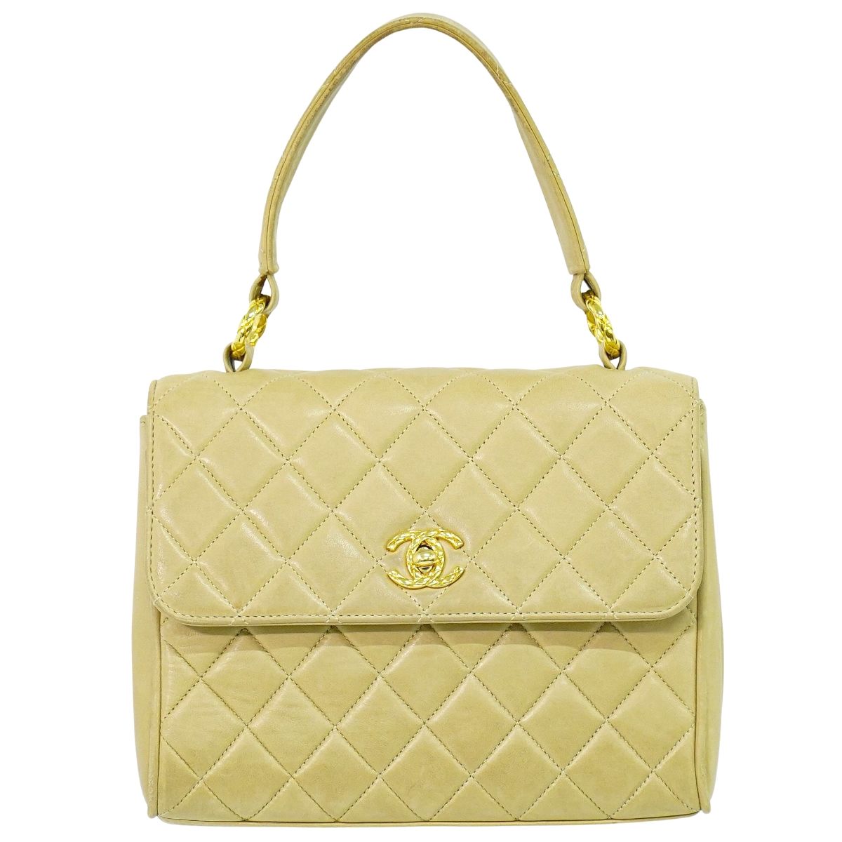 CHANEL ココマーク マトラッセ ハンドバッグ ベージュ