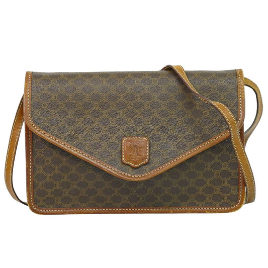 CELINE マカダム 2WAY ショルダーバッグ ブラウン