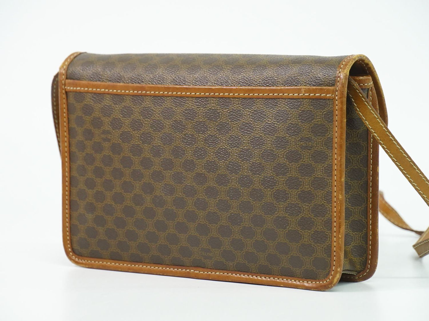 CELINE マカダム 2WAY ショルダーバッグ ブラウン