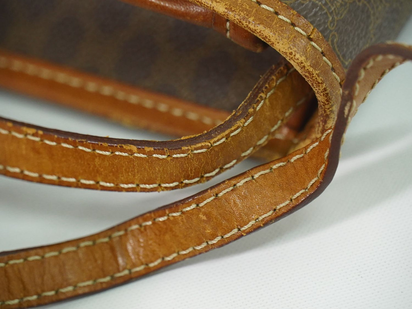 CELINE マカダム 2WAY ショルダーバッグ ブラウン