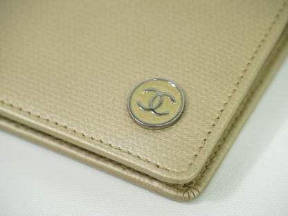 CHANEL ココマーク ココボタン 折財布 ベージュ