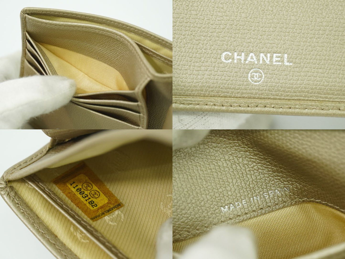 CHANEL ココマーク ココボタン 折財布 ベージュ