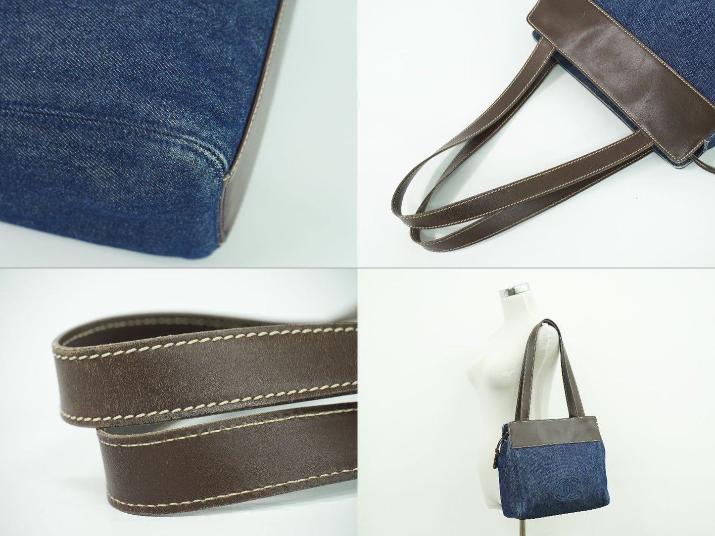 CHANEL ココマーク ショルダーバッグ ネイビー ブラウン