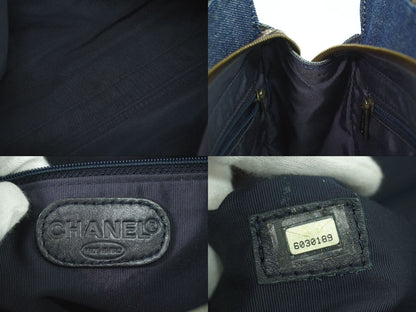 CHANEL ココマーク ショルダーバッグ ネイビー ブラウン