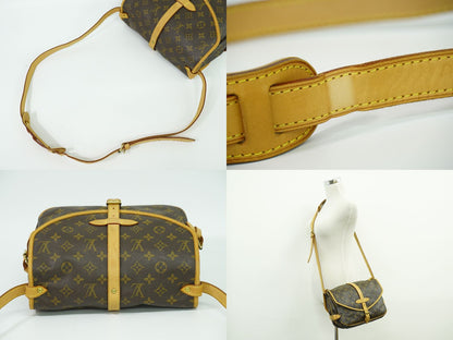 LOUIS VUITTON ソミュール 30 モノグラム ショルダーバッグ ブラウン M42256