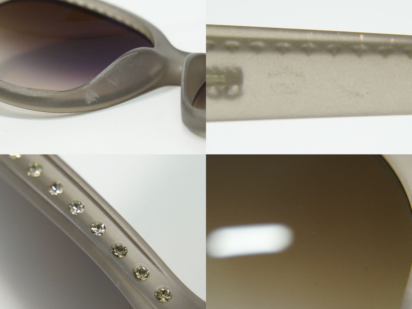 CHANEL ココマーク ラインストーン サングラス グレー