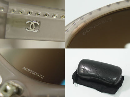 CHANEL ココマーク ラインストーン サングラス グレー