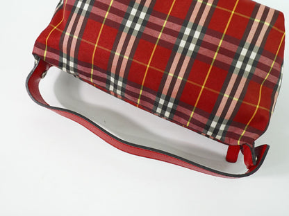 BURBERRY ノバチェック ハンドバッグ レッド