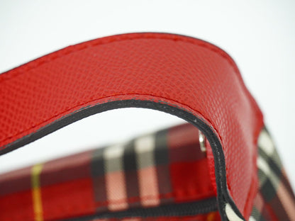 BURBERRY ノバチェック ハンドバッグ レッド
